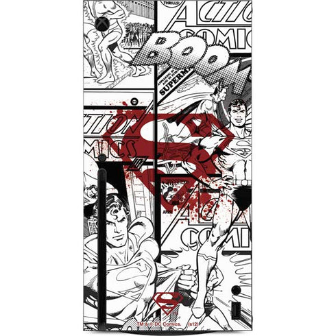 DC Comics Superman Comic Pattern Logo in Red Xbox Series X Console Skin
