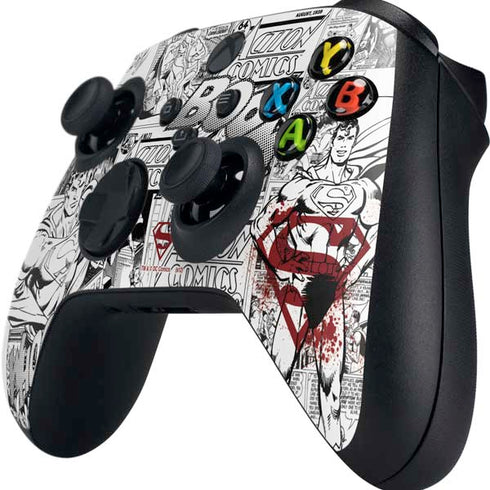 DC Comics Superman Comic Pattern Logo in Red Xbox Series X Controller Skin