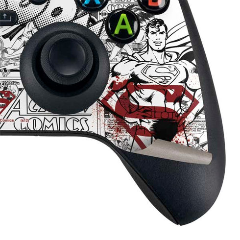 DC Comics Superman Comic Pattern Logo in Red Xbox Series X Controller Skin