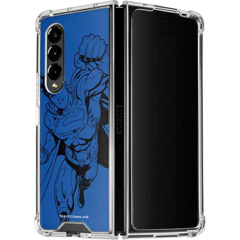 DC Comics Superman Comic Pop Galaxy Z Fold4 5G Clear Case