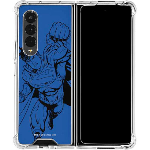 DC Comics Superman Comic Pop Galaxy Z Fold4 5G Clear Case