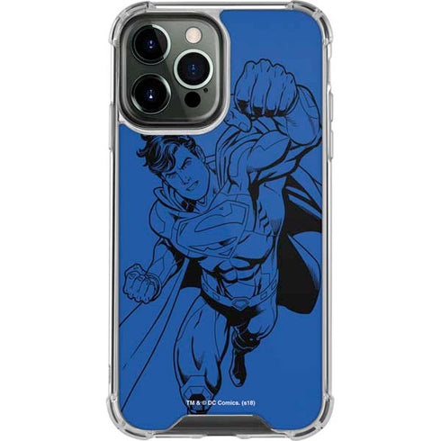 DC Comics Superman Comic Pop iPhone 14 Pro Max Clear Case