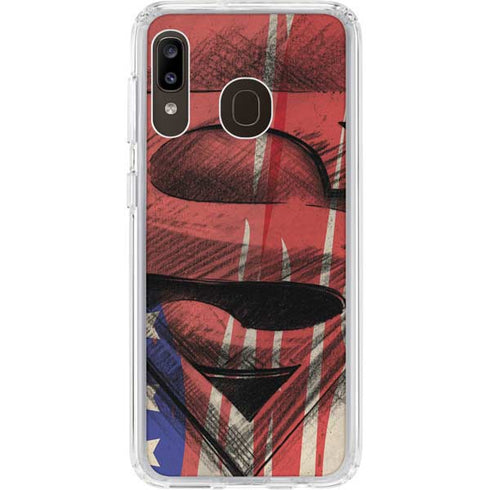 DC Comics Superman Crest Galaxy A20 Clear Case