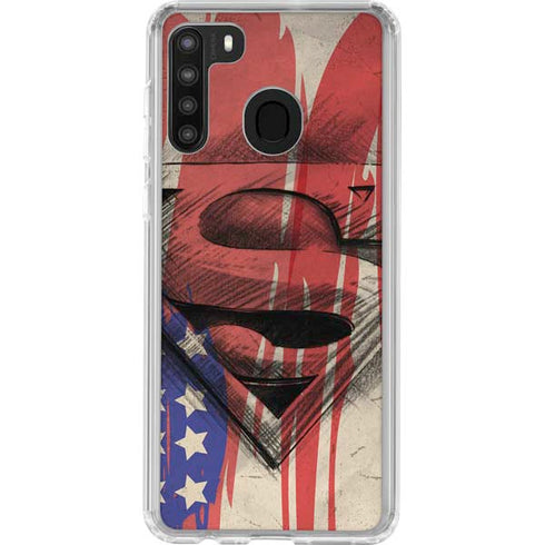 DC Comics Superman Crest Galaxy A21 Clear Case