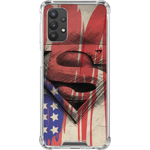 DC Comics Superman Crest Galaxy A32 5G Clear Case
