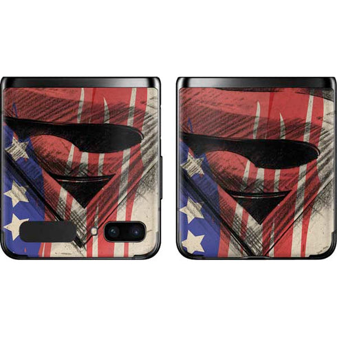 DC Comics Superman Crest Galaxy Z Flip Skin