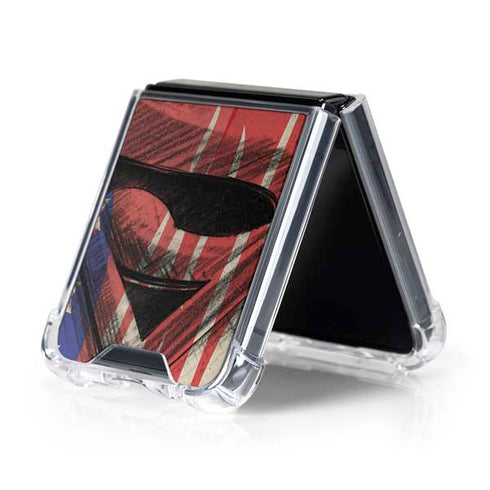 DC Comics Superman Crest Galaxy Z Flip5 5G Clear Case