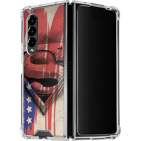 DC Comics Superman Crest Galaxy Z Fold4 5G Clear Case