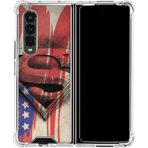 DC Comics Superman Crest Galaxy Z Fold4 5G Clear Case