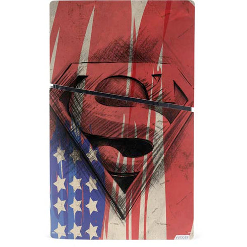 DC Comics Superman Crest PS5 Slim Digital Edition Bundle Skin