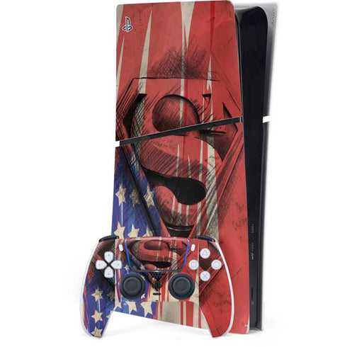 DC Comics Superman Crest PS5 Slim Digital Edition Console Skin