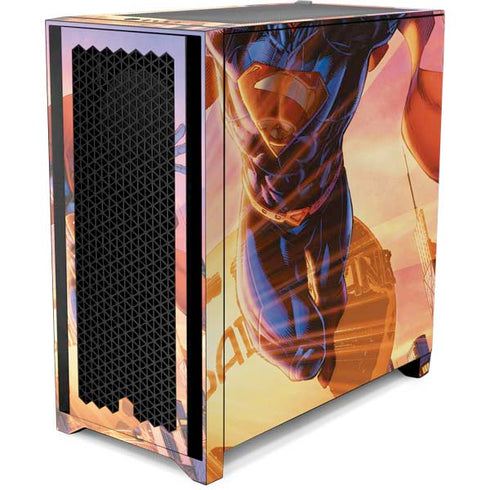DC Comics Superman Unchained #1 75th Anniversary Cover Art by Jim Lee Corsair 4000D Tempered Glass Mid-Tower ATX Case Skin