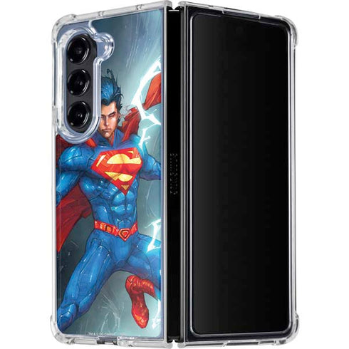 DC Comics Superman Elements Galaxy Z Fold5 5G Clear Case
