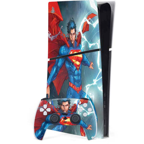 DC Comics Superman Elements PS5 Slim Digital Edition Bundle Skin