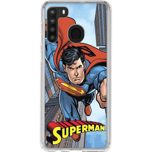 DC Comics Superman Flying Pose Galaxy A21 Clear Case