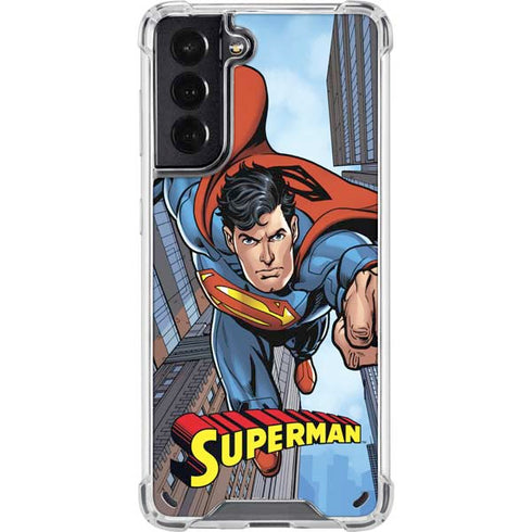 DC Comics Superman Flying Pose Galaxy S21 5G Clear Case