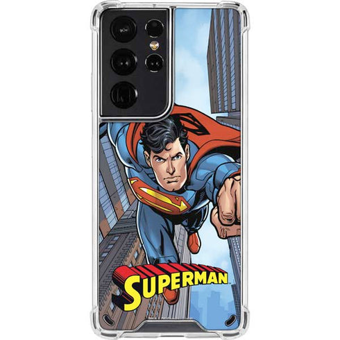 DC Comics Superman Flying Pose Galaxy S21 Ultra 5G Clear Case