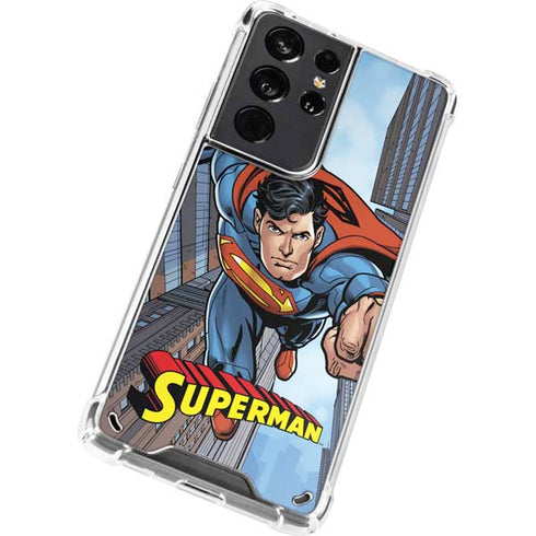 DC Comics Superman Flying Pose Galaxy S21 Ultra 5G Clear Case