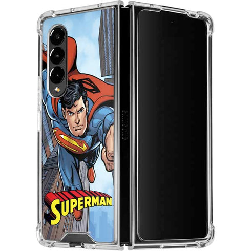 DC Comics Superman Flying Pose Galaxy Z Fold4 5G Clear Case