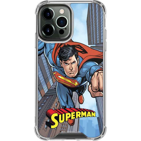 DC Comics Superman Flying Pose iPhone 13 Pro Max Clear Case