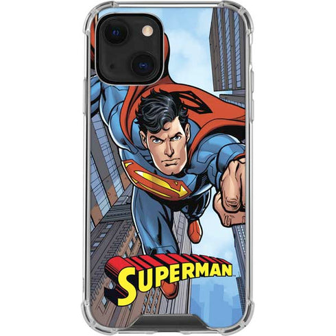 DC Comics Superman Flying Pose iPhone 14 Plus Clear Case