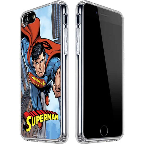 DC Comics Superman Flying Pose iPhone SE (2nd & 3rd Gen) Clear Case