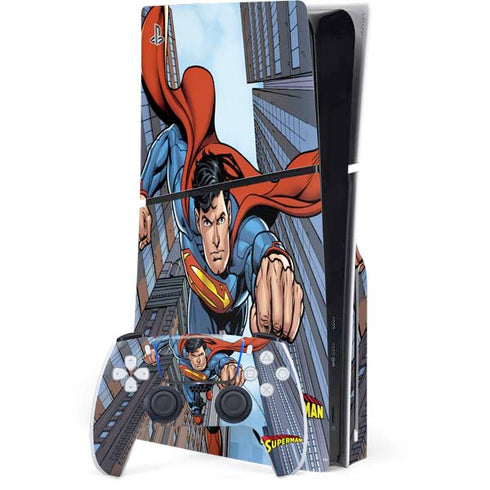 DC Comics Superman Flying Pose PS5 Slim Disk Bundle Skin