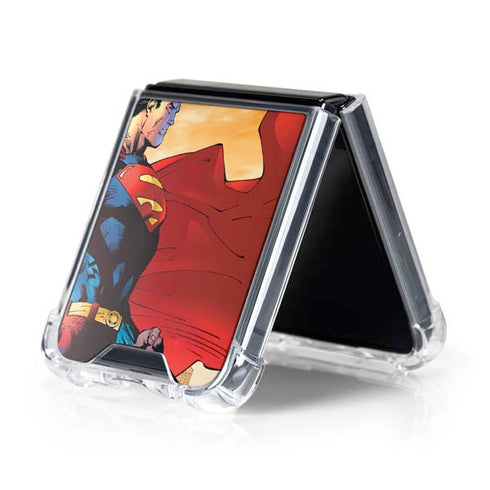 DC Comics Superman For Tomorrow Cover Art by Jim Lee Galaxy Z Flip5 5G Clear Case