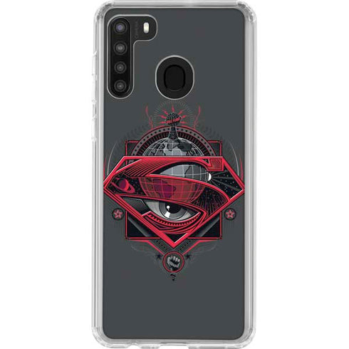 DC Comics Superman Grey Eye Collage Galaxy A21 Clear Case