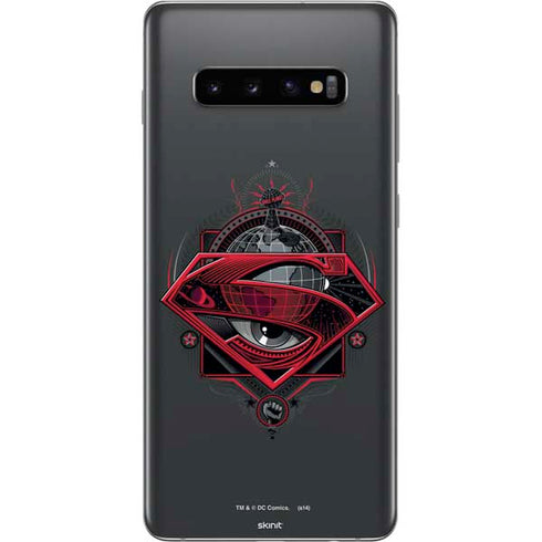 DC Comics Superman Grey Eye Collage Galaxy S10 Plus Skin