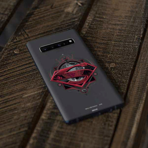 DC Comics Superman Grey Eye Collage Galaxy S10 Skin