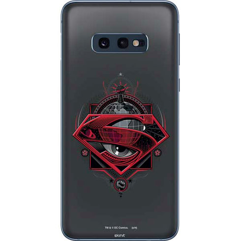 DC Comics Superman Grey Eye Collage Galaxy S10e Skin
