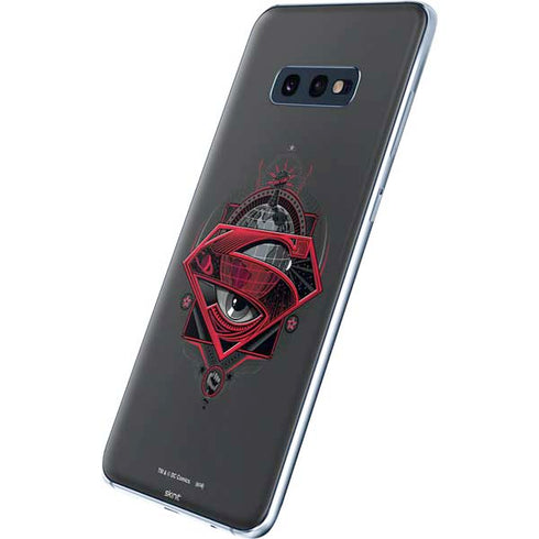 DC Comics Superman Grey Eye Collage Galaxy S10e Skin