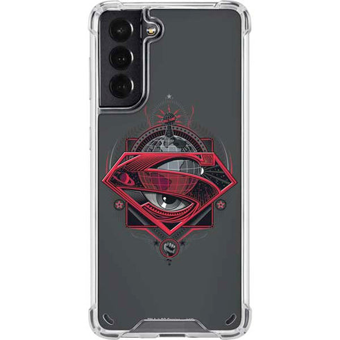 DC Comics Superman Grey Eye Collage Galaxy S21 5G Clear Case