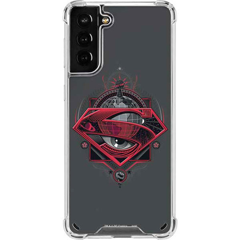DC Comics Superman Grey Eye Collage Galaxy S21 Plus 5G Clear Case
