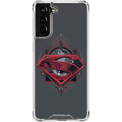 DC Comics Superman Grey Eye Collage Galaxy S22 Plus Clear Case