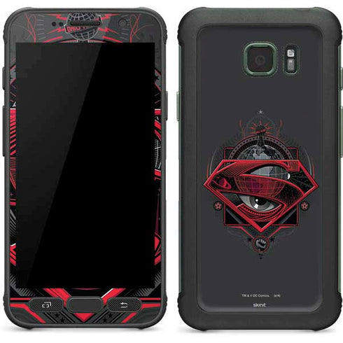 DC Comics Superman Grey Eye Collage Galaxy S7 Active Skin