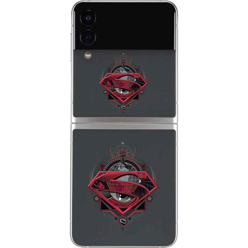 DC Comics Superman Grey Eye Collage Galaxy Z Flip3 5G Skin