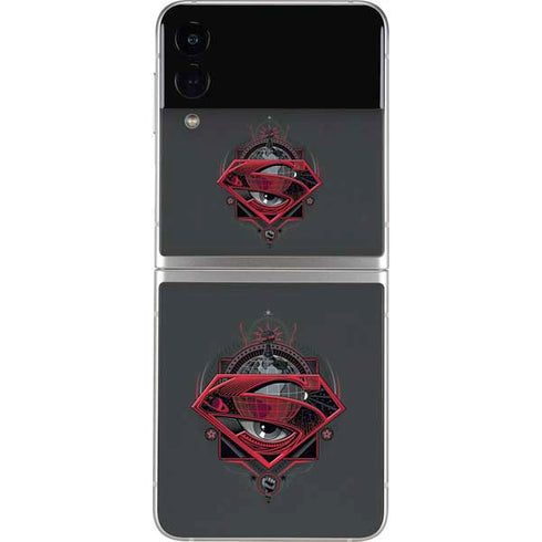 DC Comics Superman Grey Eye Collage Galaxy Z Flip4 5G Skin