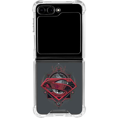 DC Comics Superman Grey Eye Collage Galaxy Z Flip5 5G Clear Case