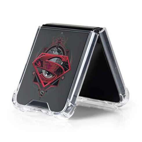 DC Comics Superman Grey Eye Collage Galaxy Z Flip5 5G Clear Case