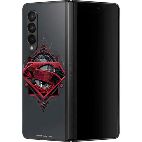 DC Comics Superman Grey Eye Collage Galaxy Z Fold3 5G Skin