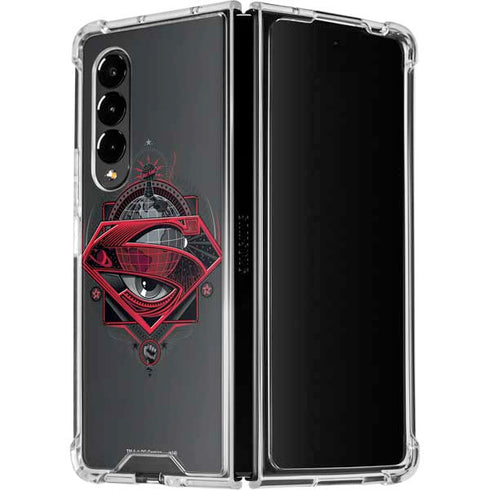 DC Comics Superman Grey Eye Collage Galaxy Z Fold4 5G Clear Case