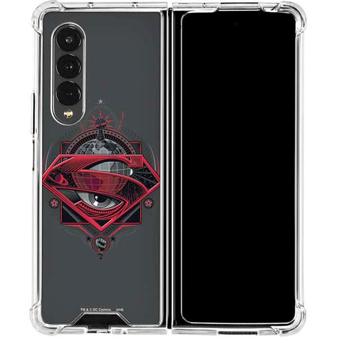 DC Comics Superman Grey Eye Collage Galaxy Z Fold4 5G Clear Case