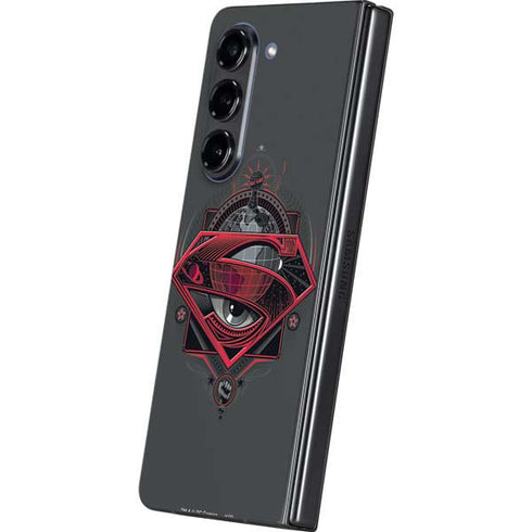 DC Comics Superman Grey Eye Collage Galaxy Z Fold5 5G Skin