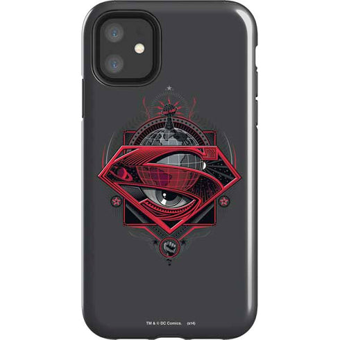 DC Comics Superman Grey Eye Collage iPhone 11 Impact Case