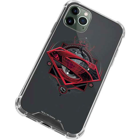 DC Comics Superman Grey Eye Collage iPhone 11 Pro Max Clear Case