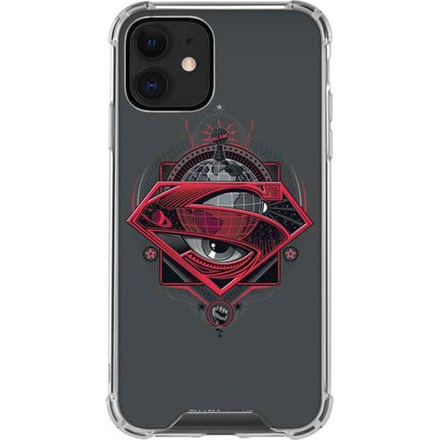 DC Comics Superman Grey Eye Collage iPhone 12 Clear Case
