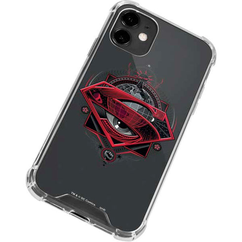 DC Comics Superman Grey Eye Collage iPhone 12 Clear Case