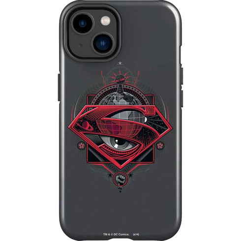 DC Comics Superman Grey Eye Collage iPhone 15 Plus Impact Case